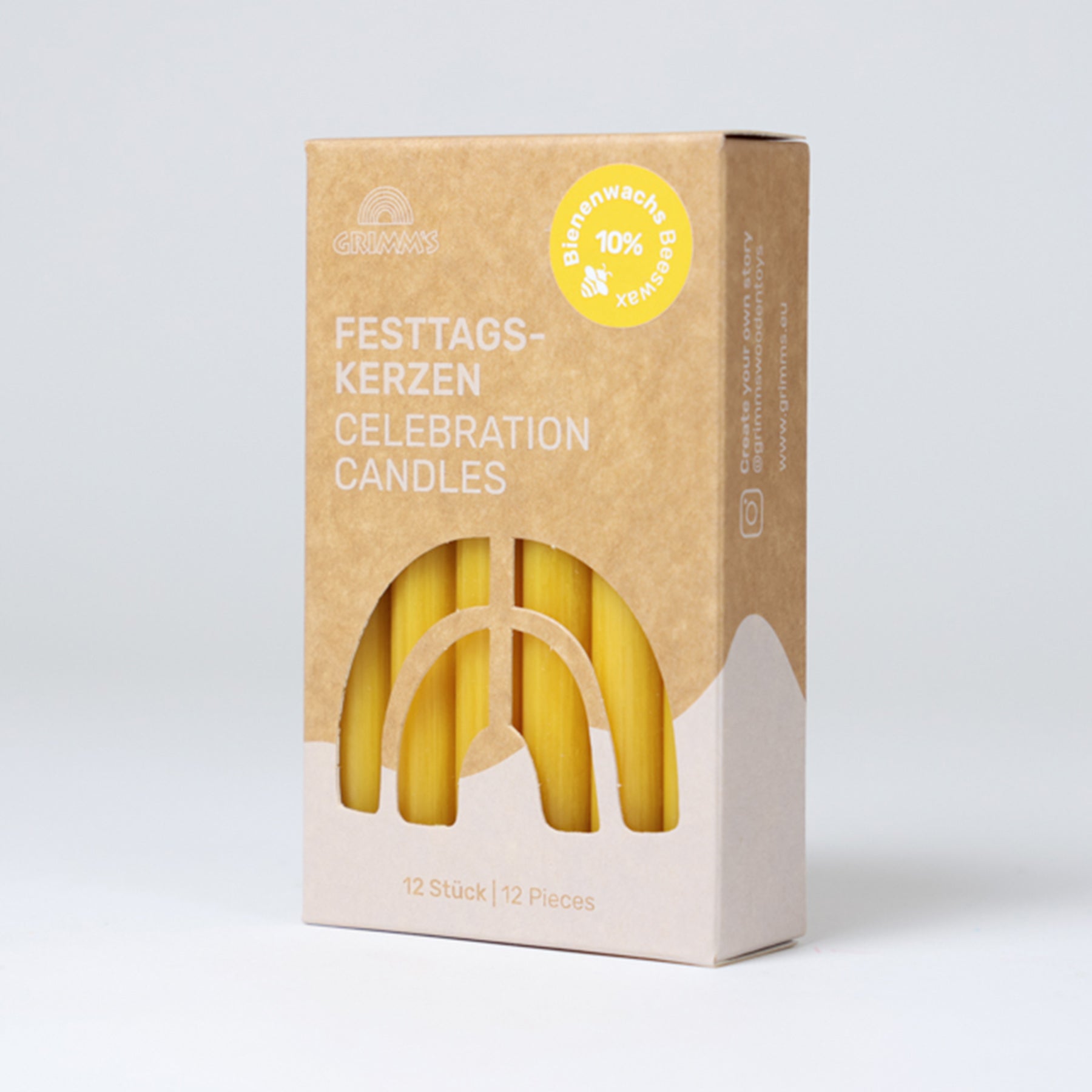 Bernstein Bienenwachs-Kerzen (10%) VE 12 Stk.