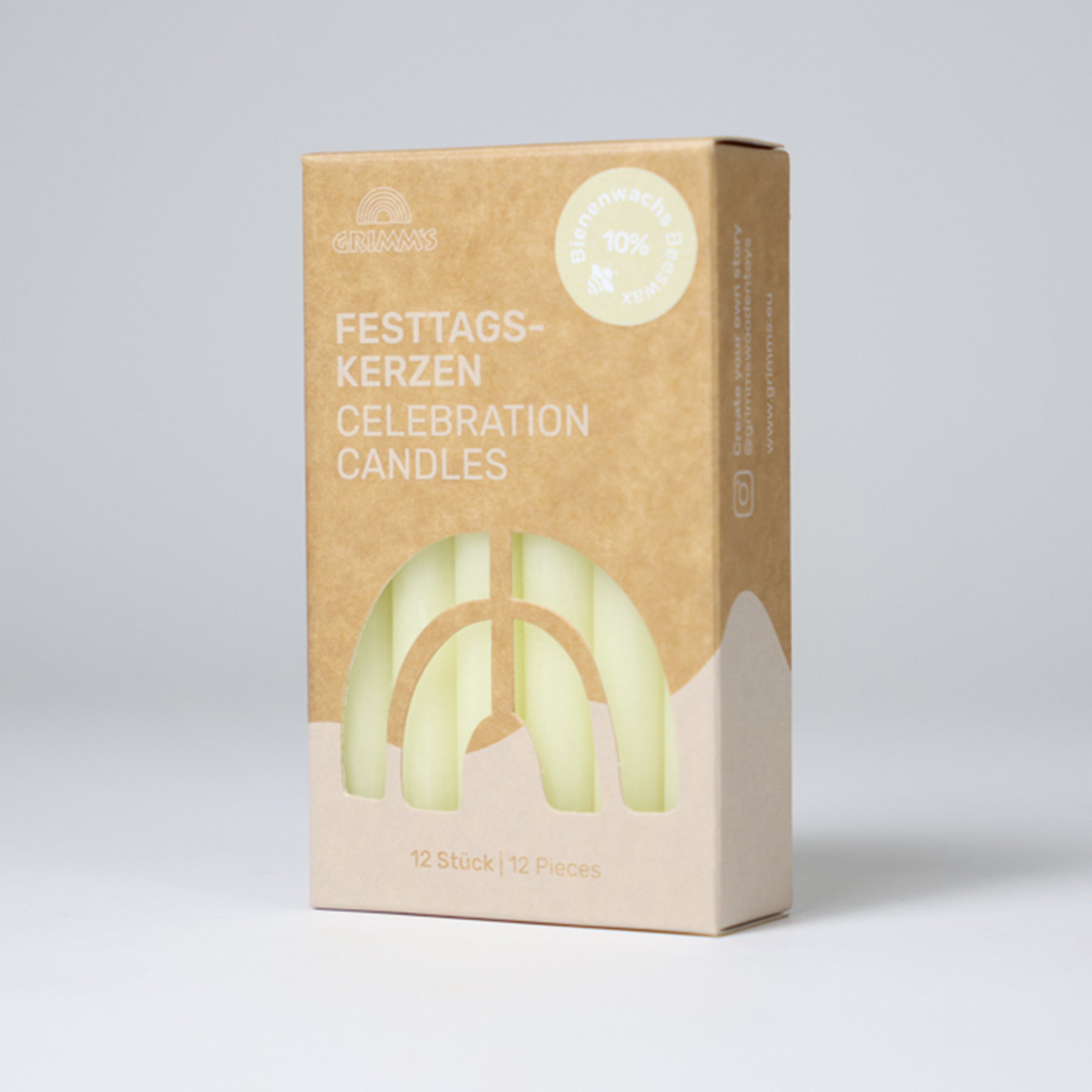 Creme Bienenwachs-Kerzen (10%) VE 12 Stk.